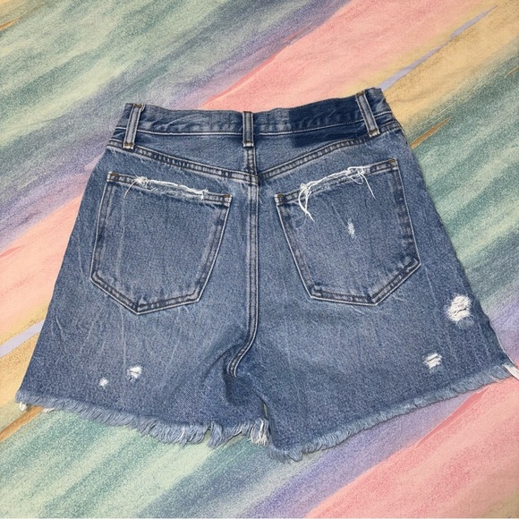 Abercrombie & Fitch High Rise Button Fly Distressed Shorts Women's size 0/25 - Picture 3 of 5